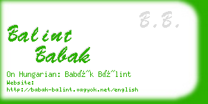 balint babak business card